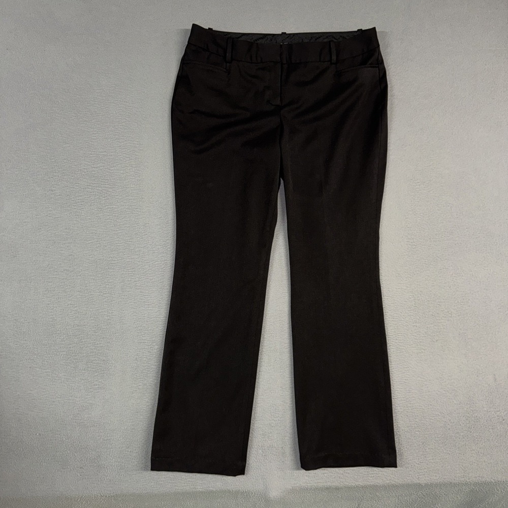 Express Pants Womens 12 Black Straight Flat Front Stretch Polyester Blend Dress